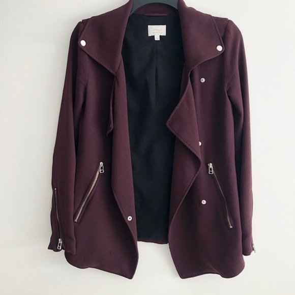 Aritzia Wilfred Mayat Jacket Coat Burgundy - Picture 3 of 7